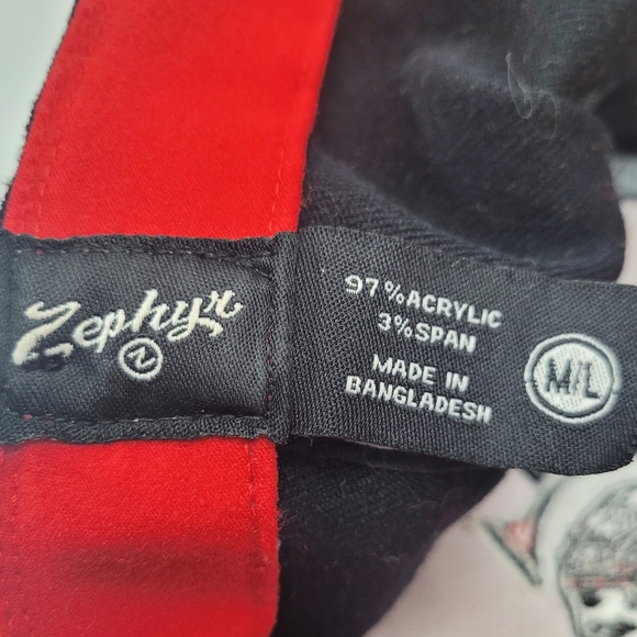 Zephyr Red & Black Embroidered Red Raiders Baseball Hat/Cap M/L - Picture 7 of 9